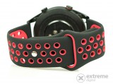 MyBandz lélegző szilikon óraszíj, fekete/piros, 22mm
