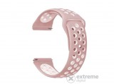 MyBandz lélegző szilikon óraszíj, pink/fehér, 22mm