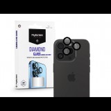 MyScreen Protector Diamond Glass hátsó kameralencse védő edzett üveg - Apple iPhone 15 Pro/15 Pro Max - fekete (MS224628)