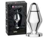 mystim Little John - elektro anál plug - ezüst (nagy)