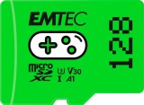 Memóriakártya, microSD, 128GB, UHS-I/U3/V30/A1, EMTEC "Gaming"