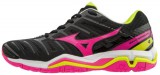 Mizuno Wave Stealth 4 Black/Pink/Yellow női kézilabda cipő