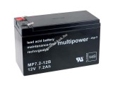 Multipower ólom akku MP7,2-12B VDS-minősítéssel  helyettesíti Panasonic típus LC-R127R2PG1 12V 7,2Ah