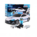 Nagy-Méretű Nyitható Rendőrségi Autó-Tárolóval-Benne 3 db. kis Rendőr Jármű-Rendőr Bábúval-Fény és Hanghatásokkal