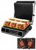 Nagy teljesítményű, programozható elektromos grill 2500W, 5 program, tapadásmentes felület