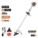NAKAYAMA Benzines bozótvágó, fűkasza, 26 cm³, 1 LE, 255 mm-es háromágú vágótárcsával (PB2626)