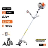NAKAYAMA Benzines bozótvágó, fűkasza, 62 cm³, 3 LE, 255 mm-es háromágú vágótárcsával (PB6210)