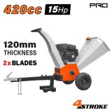 NAKAYAMA PRO Benzines ágaprító gép 420 cm³, 15 LE, 120 mm vágási átmérővel, vontató készlettel (GS9600)