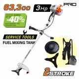 NAKAYAMA PRO Benzinmotoros fűkasza és bozótirtó, 63,3 cm³, 3 LE (PB7500)