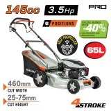 NAKAYAMA PRO Benzinmotoros fűnyíró (4LE, 145cm³), 46cm, 65L, 6 POZÍCIÓ 25-75 mm (PM4830)