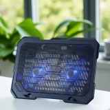 NaniPC Conceptronic Notebook Hűtőpad 15,6"-ig - THANA01B (USB, 2x12,5cm, állítható magasság, csúszásmentes, fekete)