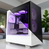NaniPC Csúcskategóriás AMD RGB PC Ryzen 7 7700X/ 32GB DDR5/2TB NVME SSD/Radeon 9060XT 16GB VGA NZXT H5 FLOW RGB ház Fekete/Fehér házban