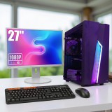NaniPC Komplett PC Szett – Performer Gold i3-13100F/32GB DDR4/512GB NVMe SSD/RTX 3050 6GB Gamer PC + Fujitsu B27-8 27" FHD Monitor + Meetion MT-4100 Vezeték nélküli Billentyűzet és Egér