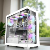 NaniPC Supreme Silver i7-12700F/32DDR4/1TB NVME SSD/5060 8GB/Vízhűtés/Aquarium Ház Gamer PC +Windows 11/10 Pro