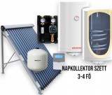NAPCSAP 3-4 fő részére vákuumcsöves napkollektor szett HMV készítés: 15 csöves napkollektor + 150 literes Sunsystem hőcserélős bojler + szivattyú állomás + vezérlés + tágulási tartály