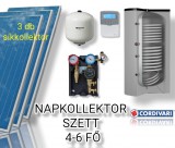 NAPCSAP 4-6 fő részére Cordivari napkollektor rendszer: 3 db prémium sikkollektor, 300 literes 2 hőcserélős álló bojler, ECO szivattyú állomás, vezérlés, tágulási tartály