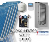 NAPCSAP 6-10 fő részére Cordivari napkollektor rendszer: 5 db prémium sikkollektor, 500 literes extra nagy hőcserélős álló bojler, ECO szivattyú állomás, vezérlés, tágulási tartály