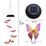 Napelemes világító pillangós szélcsengő kültéri dekorációhoz