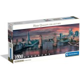 Naplemente a Temzén HQC 1000 db-os panoráma puzzle poszterrel - Clementoni