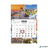 Naptár, speditőr, három hónapos, egy tömbös, TOPTIMER, "Városok"