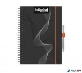 Naptár, tervező, A5, heti, DAYLINER, "InSpiral", fekete-narancs