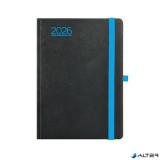 Naptár, tervező, A5, napi, TOPTIMER, "Nero", fekete-kék