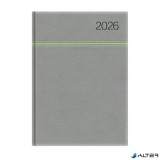 Naptár, tervező, B5, heti, TOPTIMER, "Young", szürke-zöld