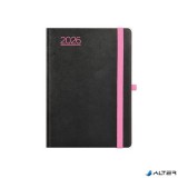 Naptár, tervező, B6, heti, TOPTIMER, "Nero", fekete-pink