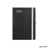 Naptár, tervező, B6, heti, TOPTIMER, "Nero", fekete-szürke