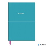 Naptár, tervező, dátum nélküli, A5, vonalas, műbőr borító, SHKOLYARYK 'Genius', azúr kék