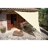 Napvitorla - árnyékoló teraszra, erkélyre és kertbe háromszög alakú 5x5x5 m bézs színben - polyester (vízálló)