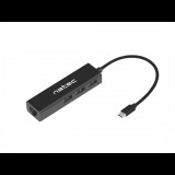 Natec Butterfly USB 2.0 Hub 3 port  USB-C fekete (NHU-1451) (NHU-1451) - USB Elosztó