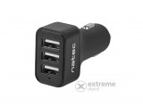 Natec Coney 3X USB 5.1A 12V/24V autós töltő, fekete