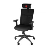 Natec Genesis Astat 200, 160-195 cm, Max 120 Kg, 135°, Nejlon, PureFlow™ háló, Fekete, Gamer szék