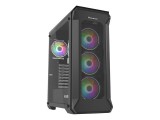 Natec GENESIS Irid 505 ARGB Midi Tower Fekete, Átlátszó számítógép ház