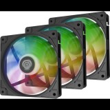 Natec Genesis Oxal 120 120mm PWM ARGB Rendszerhűtő ventilátor 3db - Fekete (NGF-2265)