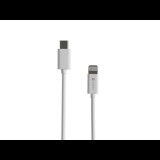 Natec USB-C apa - Lightning apa Adat- és töltőkábel 2m - Fehér (NKA-2151)