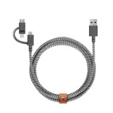 Native Union Belt Cable Universal USB-A to USB-C, Micro USB, Lightning 2m Zebra BELT-ULC-ZEB-NP