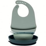 Nattou étkészlet szilikon 4 részes előkével zöld