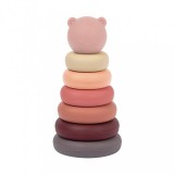 NATTOU Szilikon építőjáték piramis Pink 16 cm