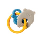 Nattou szilikon rágóka gyűrűn Medve és kacsa - okker