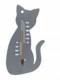 NATURE Hőmérő kültéri, műanyag,szürke cica forma15x9,5x0,3cm