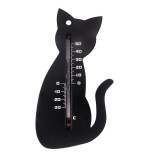 NATURE Kültéri műanyag hőmérő - fekete cica