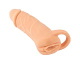 Nature Skin - péniszköpeny és műpunci - 18cm (natúr)