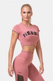 Nebbia sportruházat NEBBIA Sporty HERO Rövidújjú Crop top 584 (Old Rose)