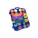 Nebulo 30 mm 24 db ecsetes vízfesték készlet (NVF-30-24)