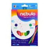 NEBULO kétvégű 12db-os vegyes színű filctoll készlet (NFT-2X-12)