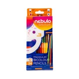 Nebulo: Színes ceruza készlet háromszüg alkú, kétvégű 12db-os 24 színnel