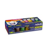 Nebulo: Színes tempera készlet 25ml-es tégelyben 12db-os szett