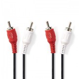 Nedis 2db RCA dugó - 2db RCA dugó sztereó audio kábel 5m fekete (CAGL24200BK50)